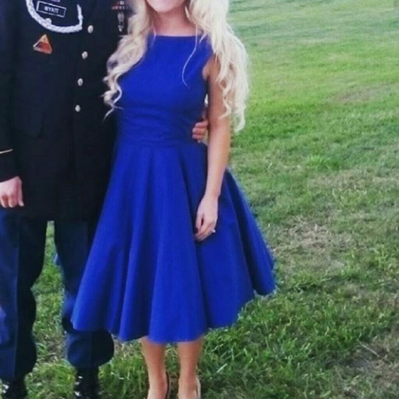 royal blue 50s dress
